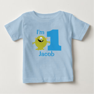 T-shirt do primeiro aniversario Monstro Verde para