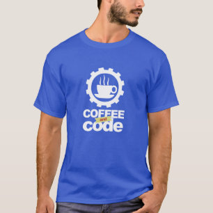 t-shirt do programador: café e código