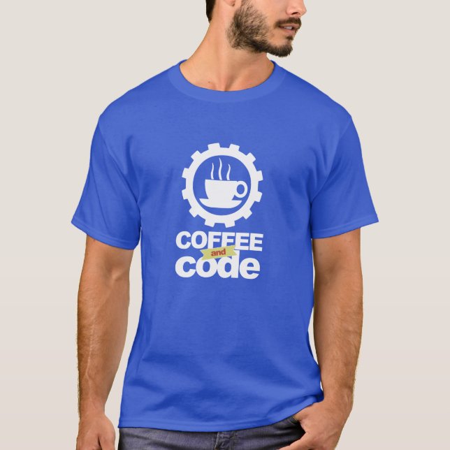 t-shirt do programador: café e código (Frente)