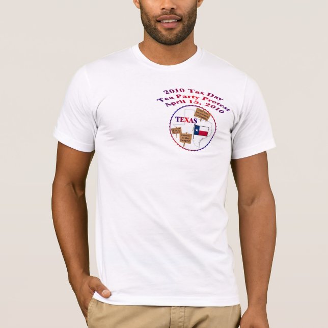 T-shirt do protesto do tea party do dia do imposto (Frente)