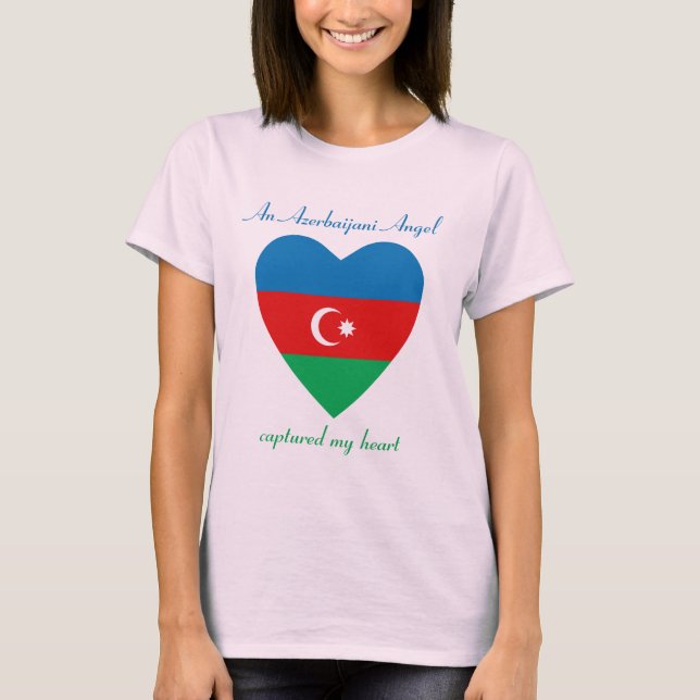 T-shirt do querido da bandeira de Azerbaijan (Frente)