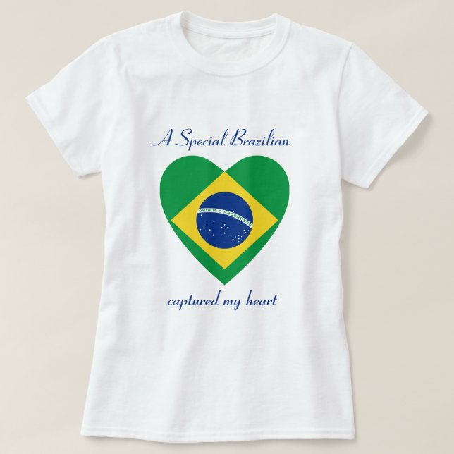 T-shirt do querido da bandeira de Brasil (Frente do Design)