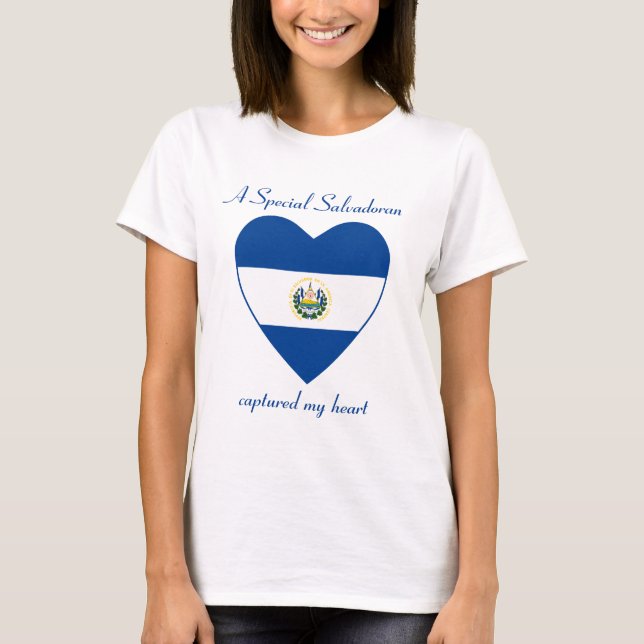 T-shirt do querido da bandeira de El Salvador (Frente)
