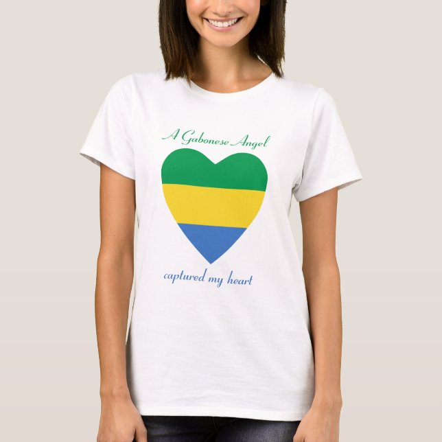 T-shirt do querido da bandeira de Gabon (Frente)