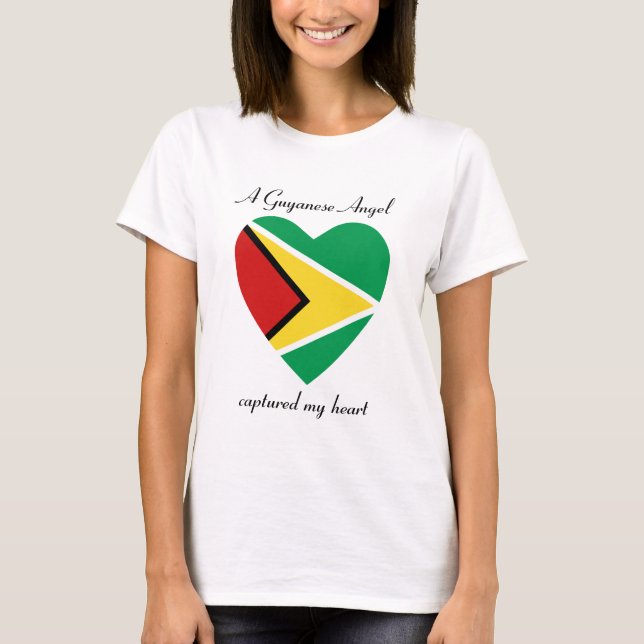 T-shirt do querido da bandeira de Guyana (Frente)