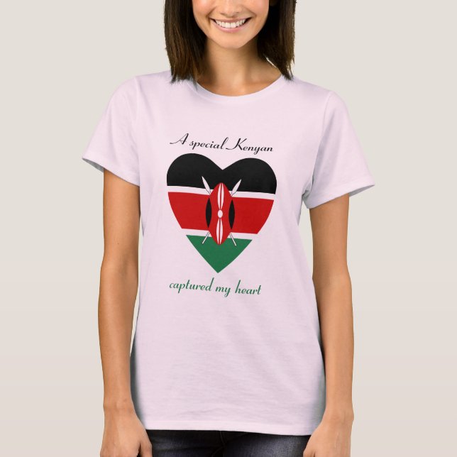 T-shirt do querido da bandeira de Kenya (Frente)