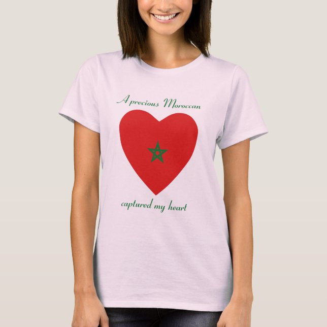 T-shirt do querido da bandeira de Marrocos (Frente)