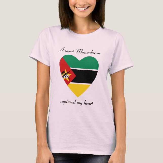 T-shirt do querido da bandeira de Mozambique (Frente)