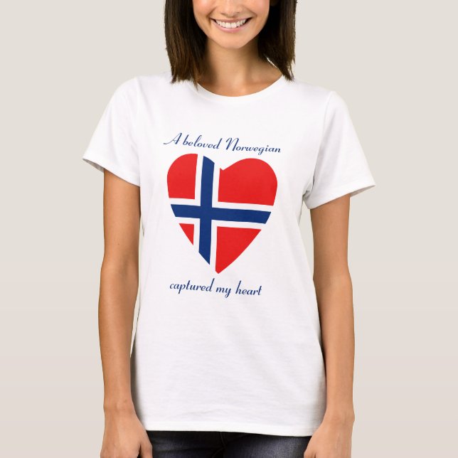 T-shirt do querido da bandeira de Noruega (Frente)