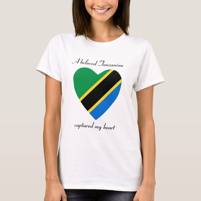 T-shirt do querido da bandeira de Tanzânia (Frente)
