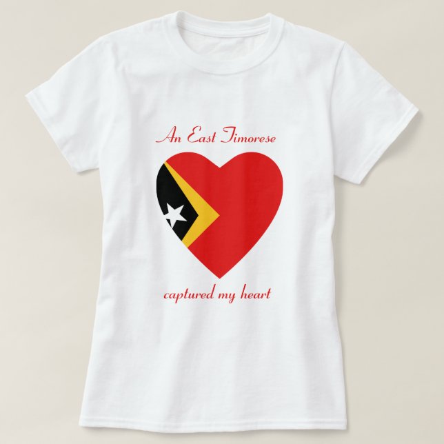 T-shirt do querido da bandeira de Timor-Leste (Frente do Design)