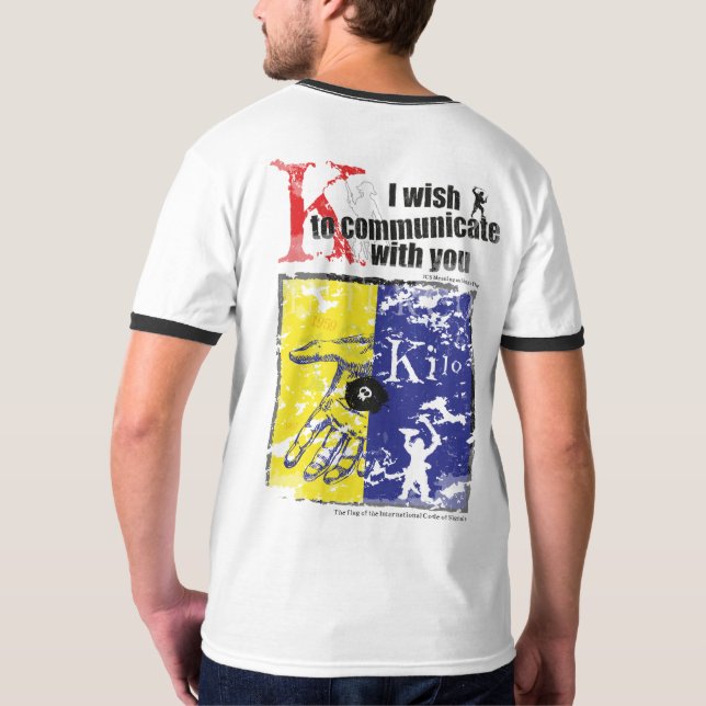 T-shirt do quilo da bandeira "K" do ICS - (Verso)