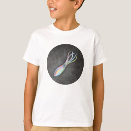 T-shirt do Raglan do calamar do arco-íris