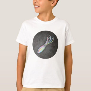 T-shirt do Raglan do calamar do arco-íris