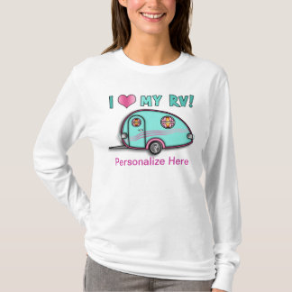 T-SHIRT do reboque do viagem da gota rv do rasgo