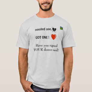 T-shirt do receptor da transplantação de coraç