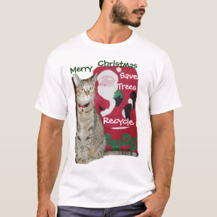 T-shirt do reciclar do cartão de Natal