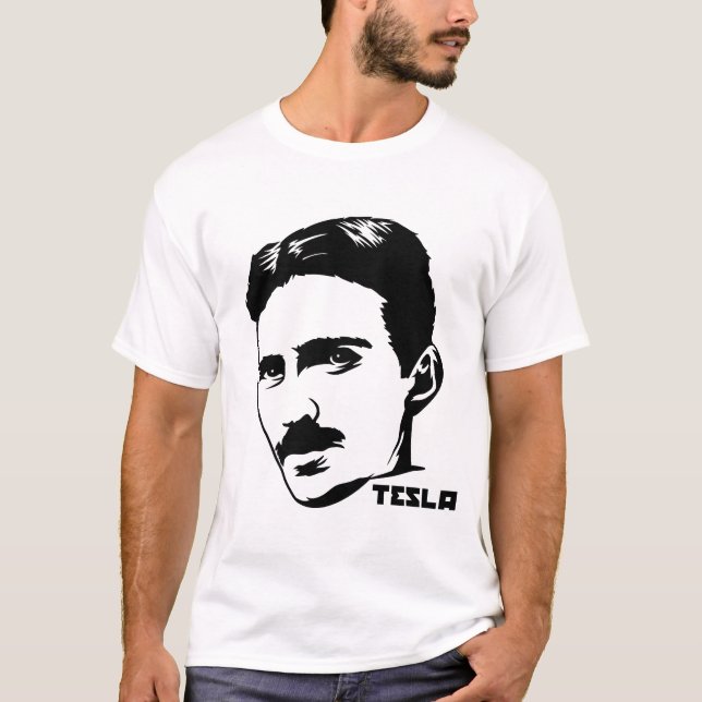 T-shirt do retrato de Nikola Tesla (Frente)