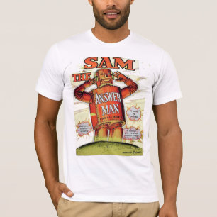 T-shirt do robô do homem da resposta de Sam do