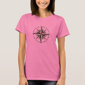 T-shirt do rosa de compasso de Brown