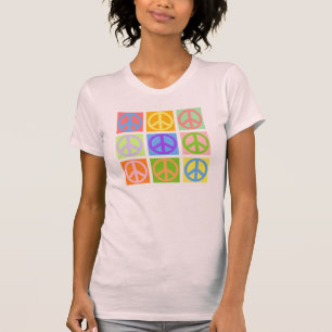 T-shirt do rosa do sinal de paz - MAIS colore