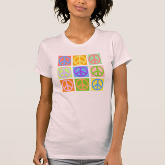 T-shirt do rosa do sinal de paz - MAIS colore