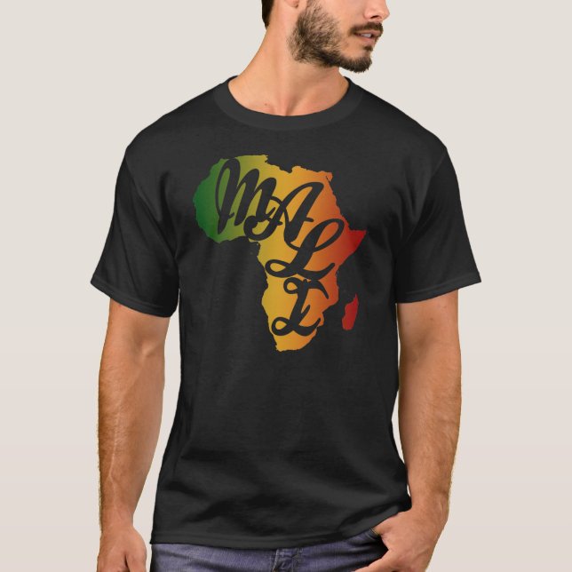 T-shirt do roteiro da cor de África Mali (Frente)