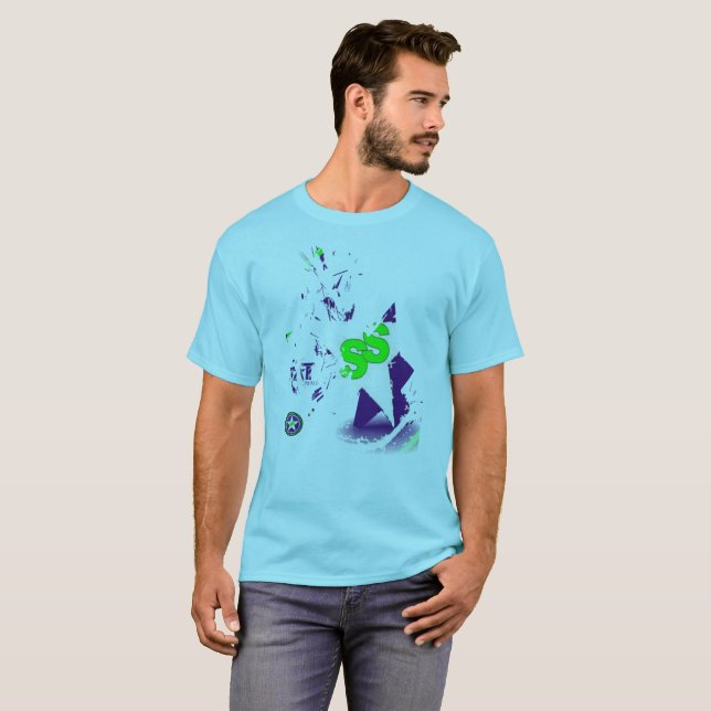 T-shirt do roupa do estado da estrela dos homens (Frente Completa)