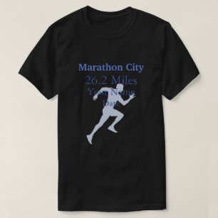 T-Shirt do Runner de Maratona Personalizada Azul