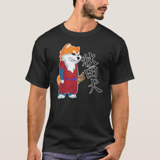 T-shirt do samurai do inu de Akita