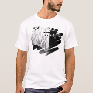 T-shirt do Scribble do violino dos homens
