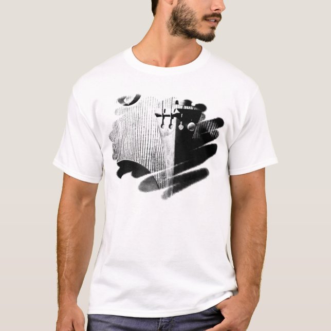 T-shirt do Scribble do violino dos homens (Frente)