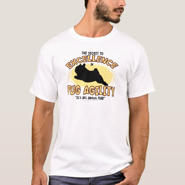 T-shirt do segredo do Pug da agilidade (Frente)