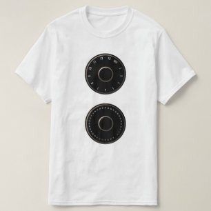 T-shirt do seletor da televisão VHF/UHF do vintag