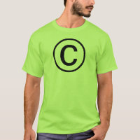 t-shirt do símbolo dos direitos reservados