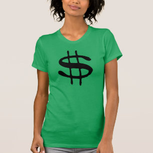 T-shirt do sinal de dólar do dinheiro