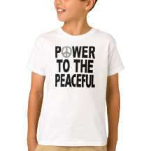 T-shirt do sinal de paz - "poder ao calmo "