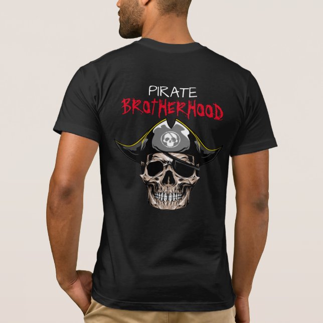 T-Shirt do SKULL Adulto do Partido Pirata (Verso)