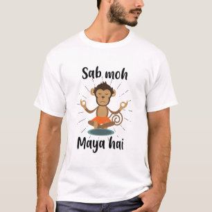T-shirt do slogan da meditação do Hindi de Hai d