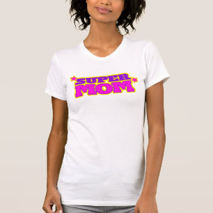 t-shirt do slogan gráfico da Super-mãe