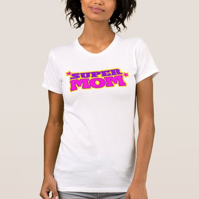 t-shirt do slogan gráfico da Super-mãe (Frente)