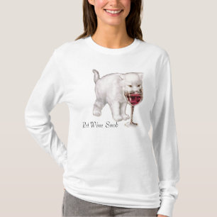 T-shirt do snobe do gato do vinho tinto