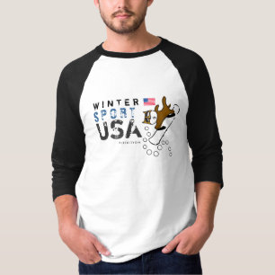 T-shirt do Snowboard do cão da equipe dos EUA do
