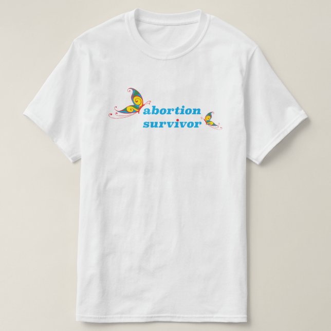 T-shirt do sobrevivente do aborto (Frente do Design)