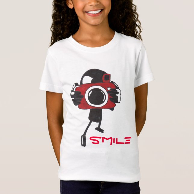 T-Shirt do sorriso da câmera (Frente)