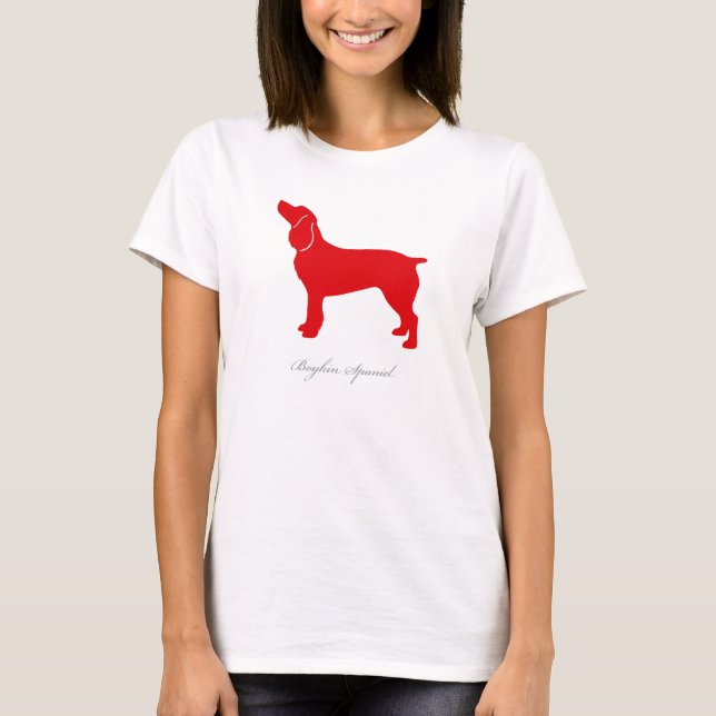 T-shirt do Spaniel de Boykin (silhueta vermelha) (Frente)