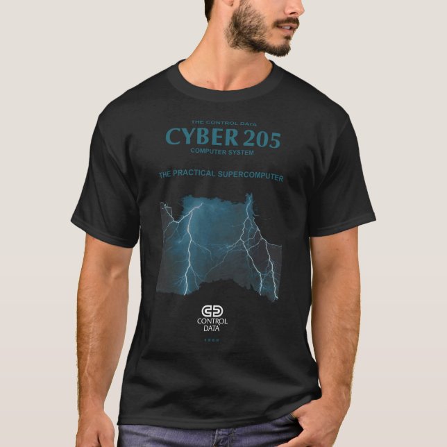 T-shirt do Supercomputer do Cyber 205 do CDC (Frente)