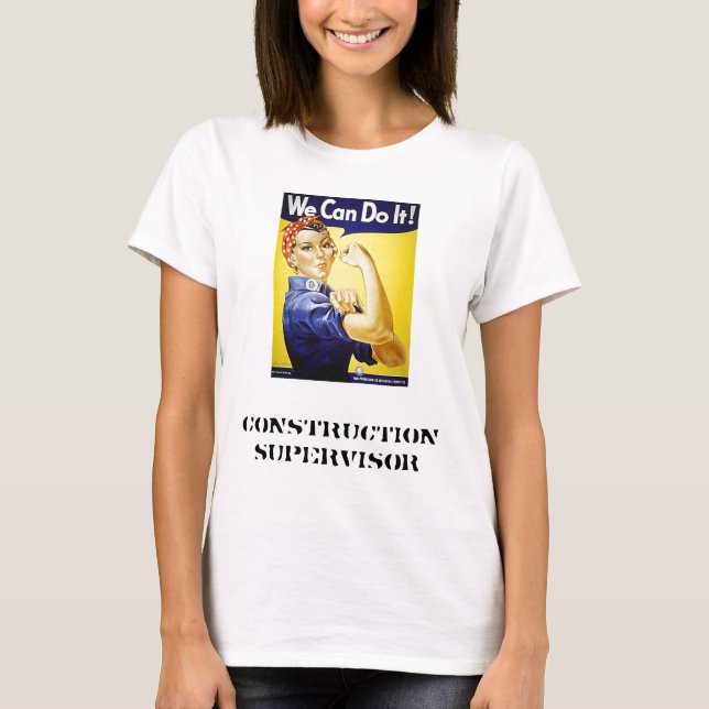 T-shirt do supervisor da construção das senhoras (Frente)