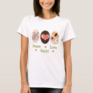 T-shirt do sushi do amor da paz