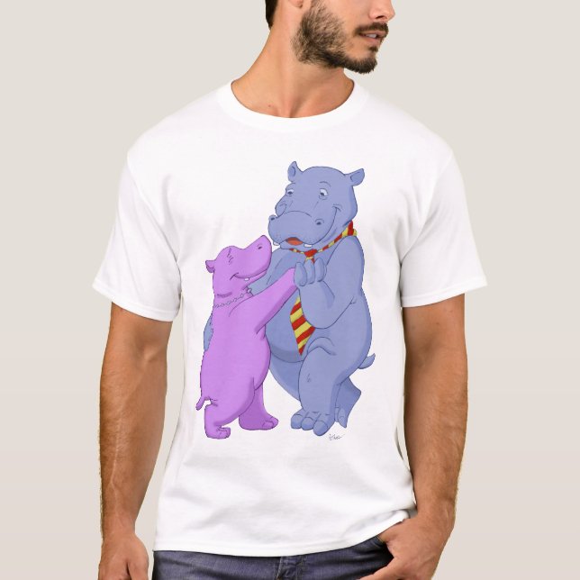 T-shirt do tango do hipopótamo da dança (Frente)